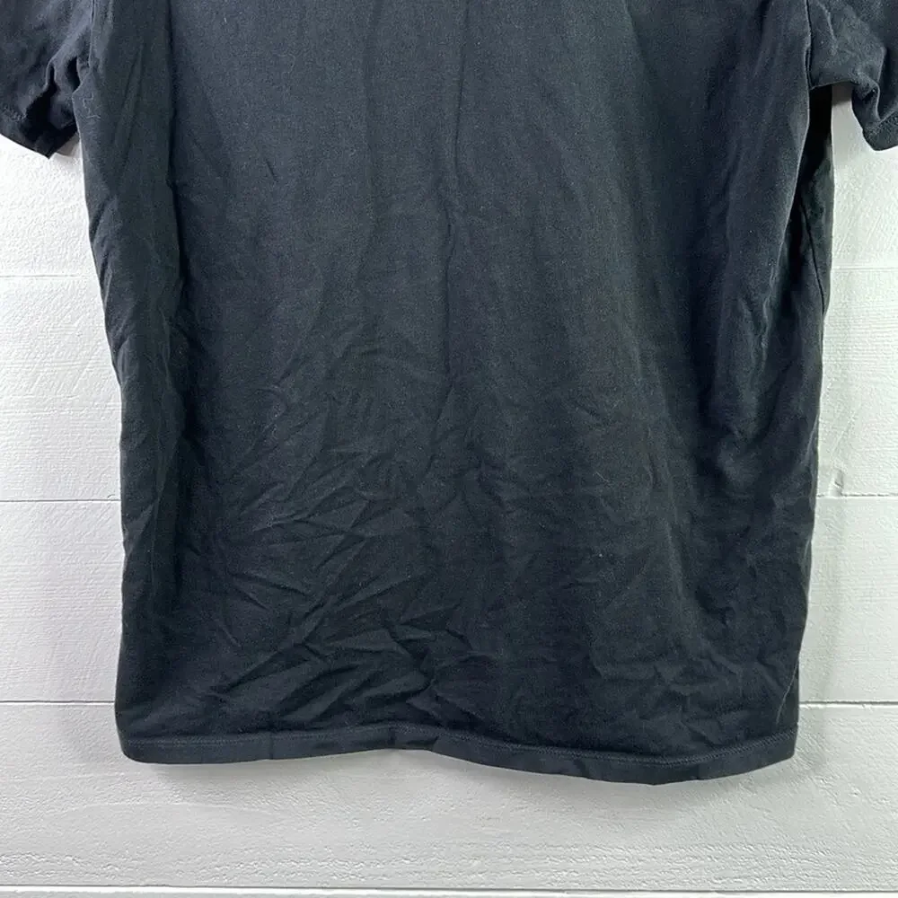 LEVI'S Levi Strauss Black White Logo Short Sleeve Cotton T Shirt Top Size Medium